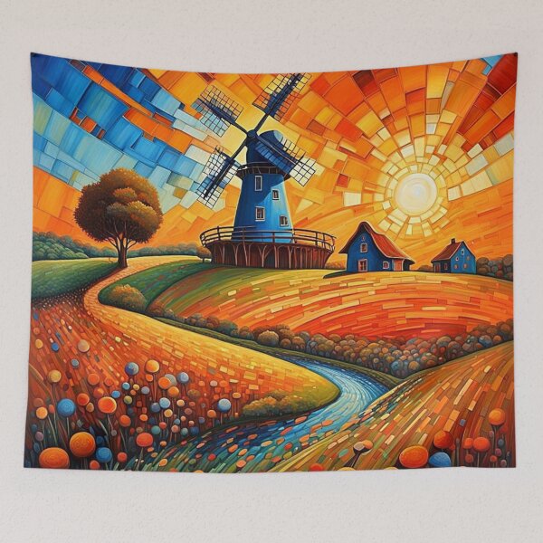Item preview, Windmill at sunset 5 designed and sold by George Hutton Hunter.