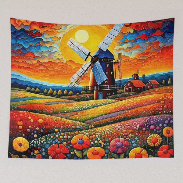 Item preview, Windmill at sunset 7 designed and sold by George Hutton Hunter.