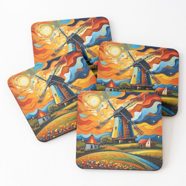 Item preview, Windmill at sunset 10 designed and sold by George Hutton Hunter.