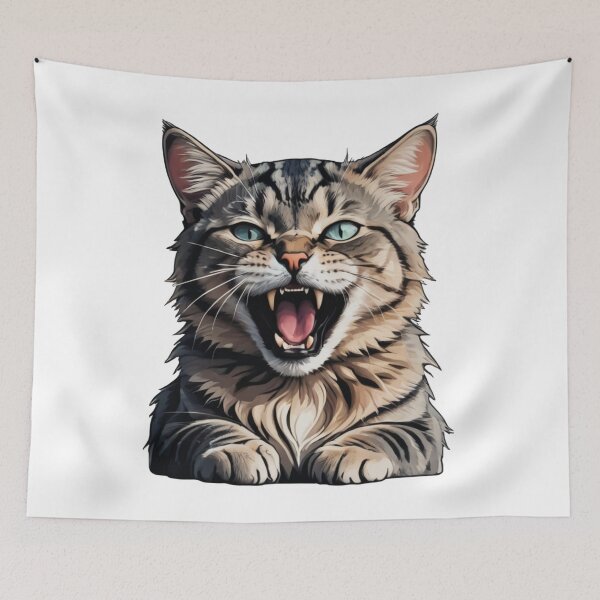 Item preview, Expressive Angry Cat Design – Fierce and Powerful Illustration designed and sold by UniGift.