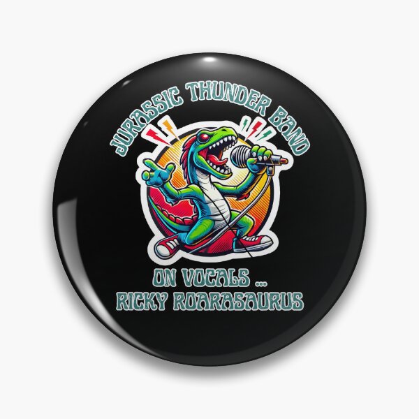 Item preview, Jurassic Thunder Band Singer Ricky Roarasaurus T-Shirt designed and sold by Manic Merch Designs.