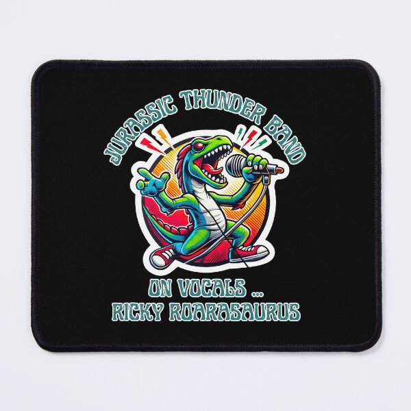 Item preview, Jurassic Thunder Band Singer Ricky Roarasaurus T-Shirt designed and sold by Manic Merch Designs.