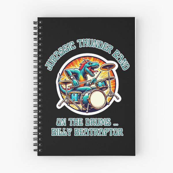 Item preview, Jurassic Thunder Band Drummer Billy Beatraptor T-Shirt designed and sold by Manic Merch Designs.