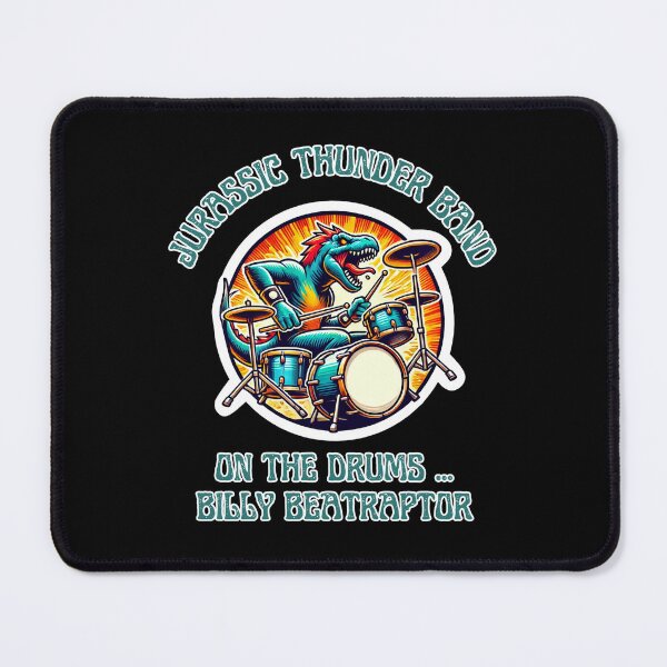 Item preview, Jurassic Thunder Band Drummer Billy Beatraptor T-Shirt designed and sold by Manic Merch Designs.