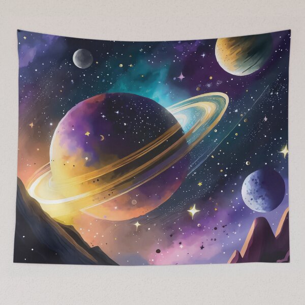 Item preview,  Space design with stars and planets. designed and sold by HEMRO.
