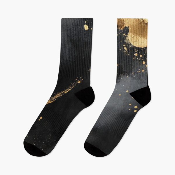 Item preview, Elegant black and gold abstract art featuring shimmering textures and flowing shapes, suitable for modern decor. designed and sold by Jerhus.