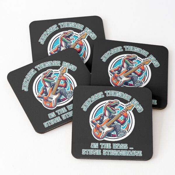 Item preview, Jurassic Thunder Band Bassist Stevie Stegogroove T-Shirt designed and sold by Manic Merch Designs.