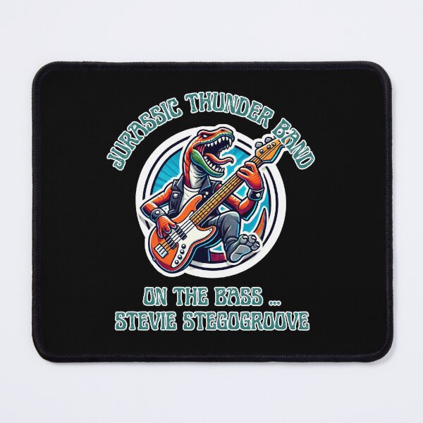 Item preview, Jurassic Thunder Band Bassist Stevie Stegogroove T-Shirt designed and sold by Manic Merch Designs.