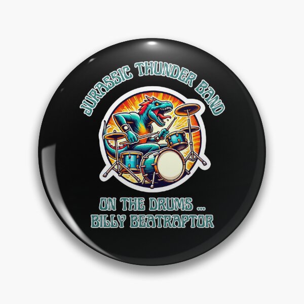 Item preview, Jurassic Thunder Band Drummer Billy Beatraptor T-Shirt designed and sold by Manic Merch Designs.