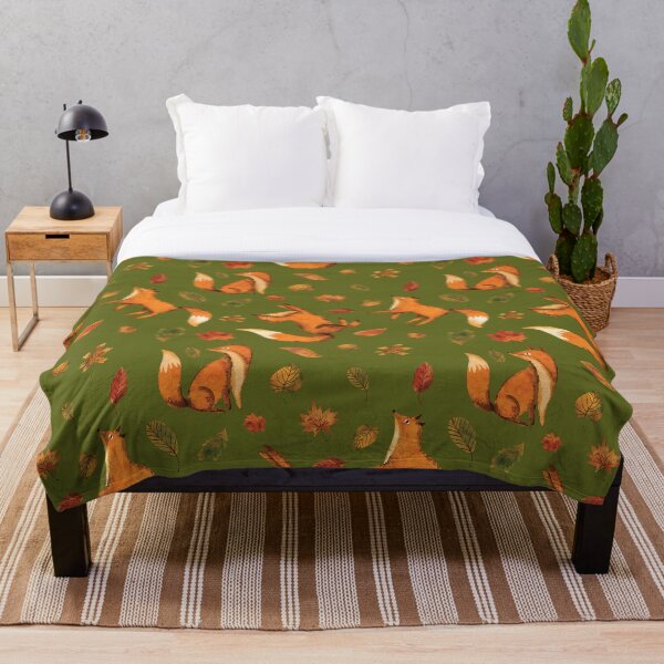 Item preview, Fox in the Forest Green designed and sold by HematiteDesign.