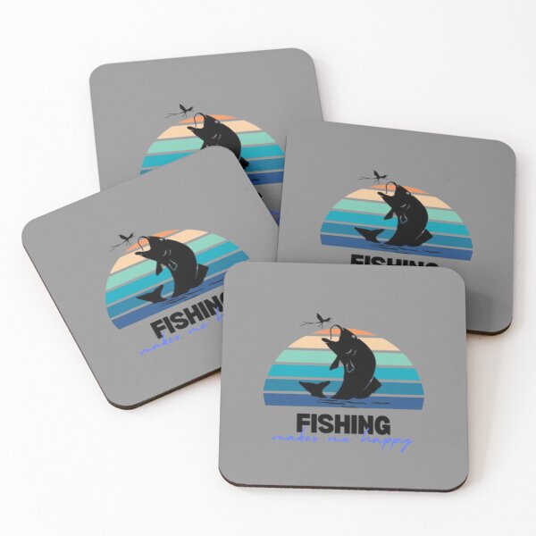 Item preview, Fishing Makes Me Happy Logo | Jumping Fish with Sunset Design designed and sold by MSHobbies.