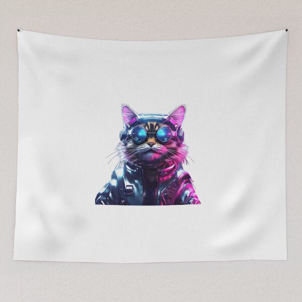 Item preview, Happy CyberPunk cat  designed and sold by CyberArtShop.