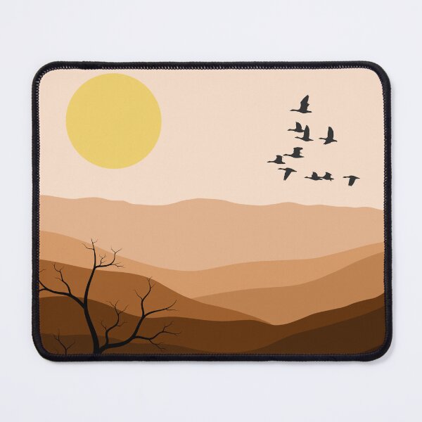 Item preview, Brown landscape desert wild birds geese sunset painting designed and sold by EMMonovi.