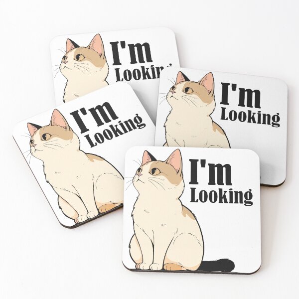 Item preview, cute cartoon cat looking up designed and sold by sketchheart.