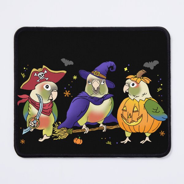 Item preview, Halloween Parrot - Pineapple conure dressed like pumpkin witch pirate designed and sold by FandomizedRose.