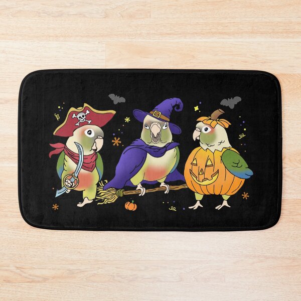 Item preview, Halloween Parrot - Pineapple conure dressed like pumpkin witch pirate designed and sold by FandomizedRose.