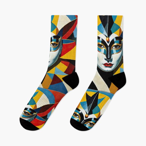 Item preview, Venetian Masquerade, Venice Masks Collection Cubism Art No:1 designed and sold by SofyaliArt.