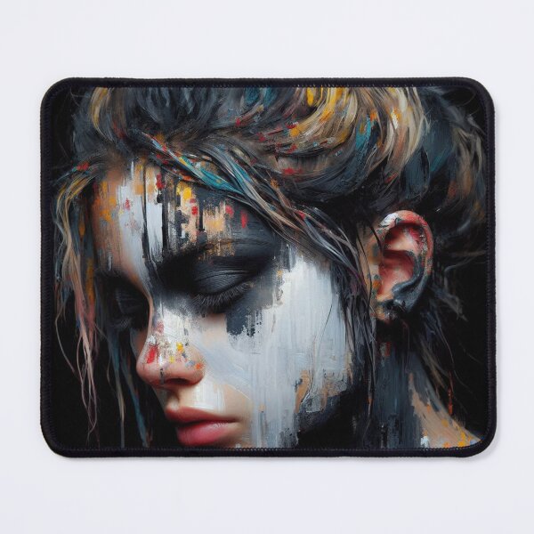 Item preview, A woman with a blindfold on her face designed and sold by AiPoliviosArt.