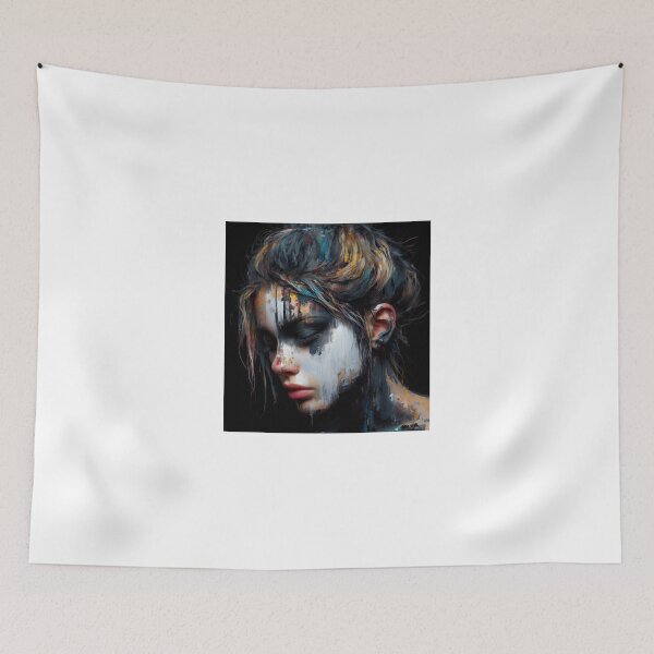 Item preview, A woman with a blindfold on her face designed and sold by AiPoliviosArt.