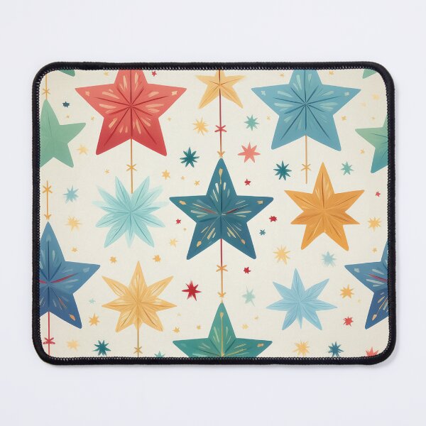 Item preview, A pattern design of soft, watercolor-style Christmas stars in gentle hues of blue, green. designed and sold by HEMRO.