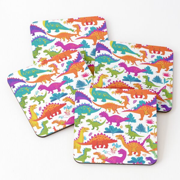 Item preview, Dinosaurs of various species and colors in a seamless pattern. designed and sold by PixelMuse2024.