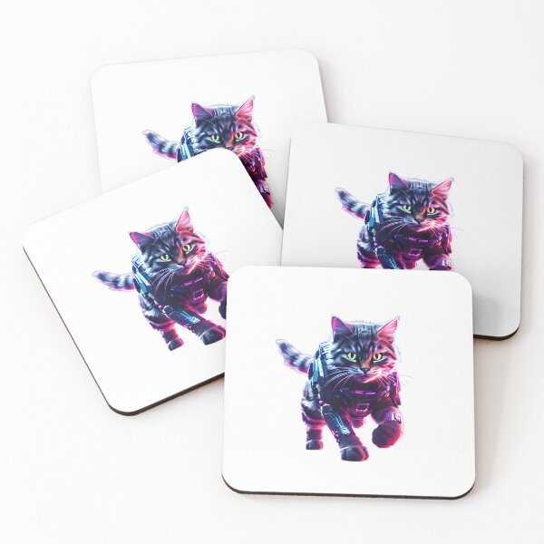 Item preview, Running CyberPunk cat  designed and sold by CyberArtShop.