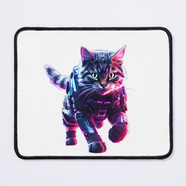Item preview, Running CyberPunk cat designed and sold by CyberArtShop.
