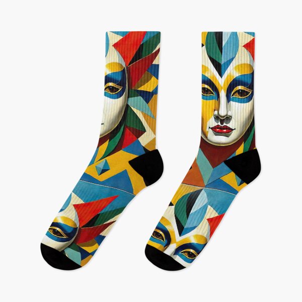 Item preview, Venetian Masquerade, Venice Masks Collection Cubism Art No:3 designed and sold by SofyaliArt.
