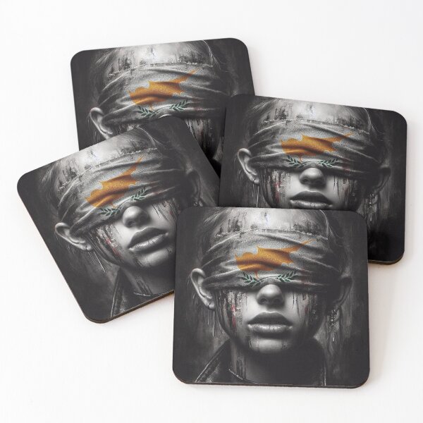 Item preview, A woman with a blindfold on her face Cyprus Flag designed and sold by AiPoliviosArt.