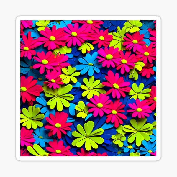 Item preview, A mix of neon-colored daisies designed and sold by Tchoice.