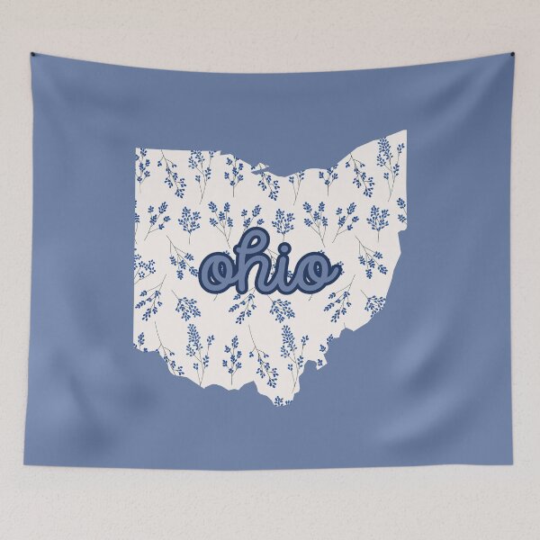 Item preview, Ohio Floral - Blue and White designed and sold by Teribelle.