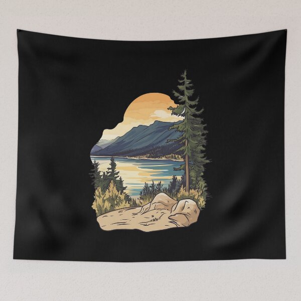 Item preview, Anglemont British Columbia Sunset Lake View Shuswap Illustration designed and sold by meganohm.