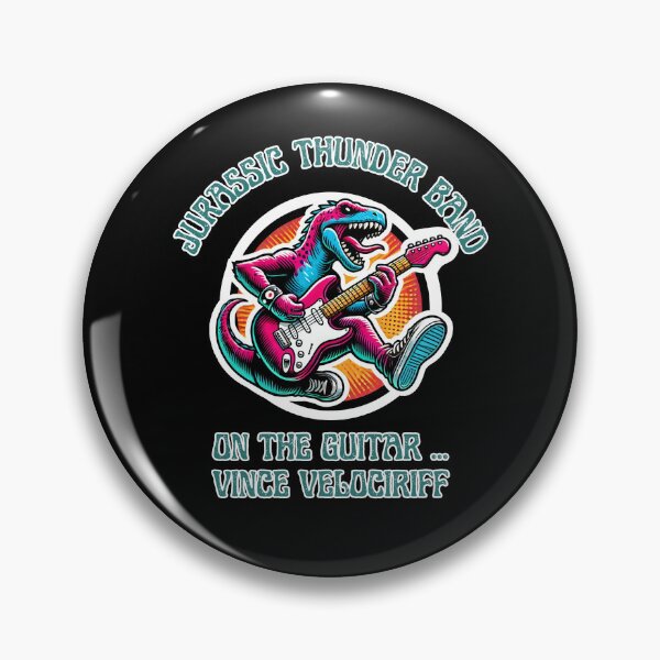 Item preview, Jurassic Thunder Band Guitarist Vince Velociriff T-Shirt designed and sold by Manic Merch Designs.