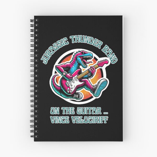 Item preview, Jurassic Thunder Band Guitarist Vince Velociriff T-Shirt designed and sold by Manic Merch Designs.