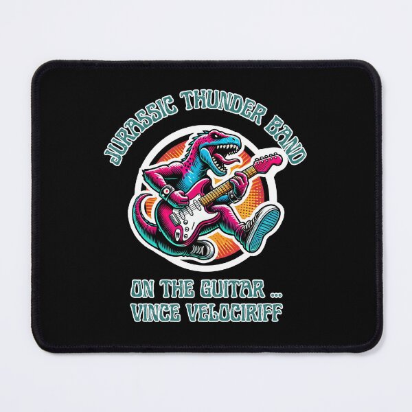 Item preview, Jurassic Thunder Band Guitarist Vince Velociriff T-Shirt designed and sold by Manic Merch Designs.