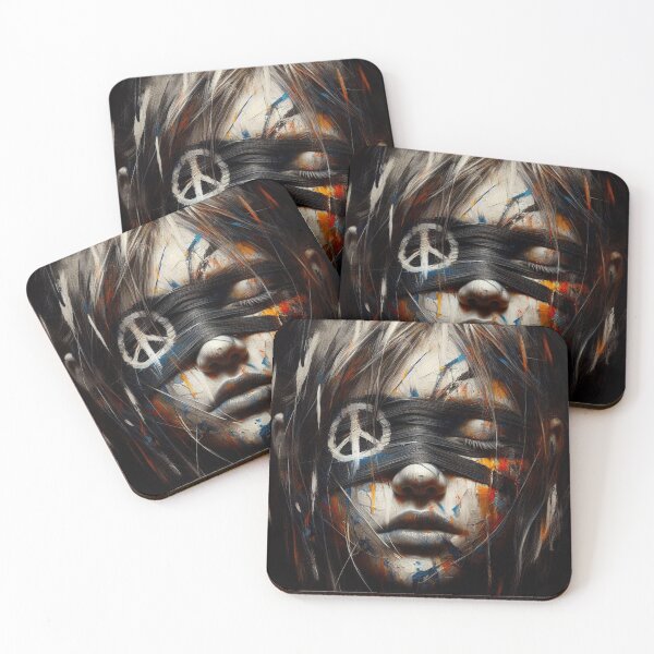 Item preview, A woman with a blindfold on her face Peace symbol designed and sold by AiPoliviosArt.