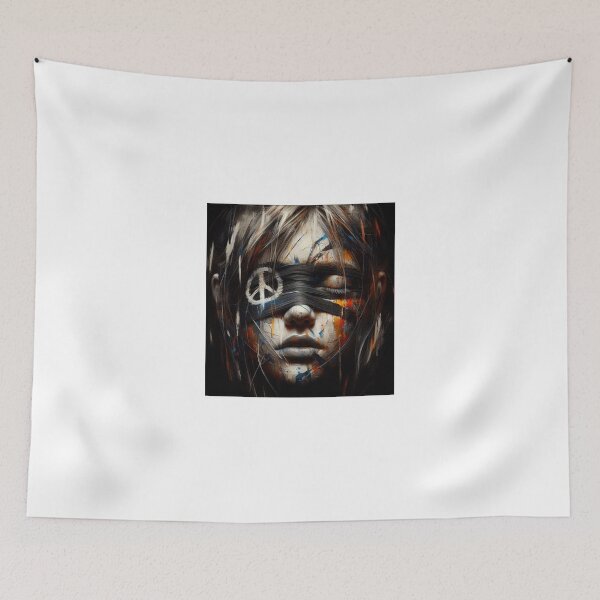 Item preview, A woman with a blindfold on her face Peace symbol designed and sold by AiPoliviosArt.
