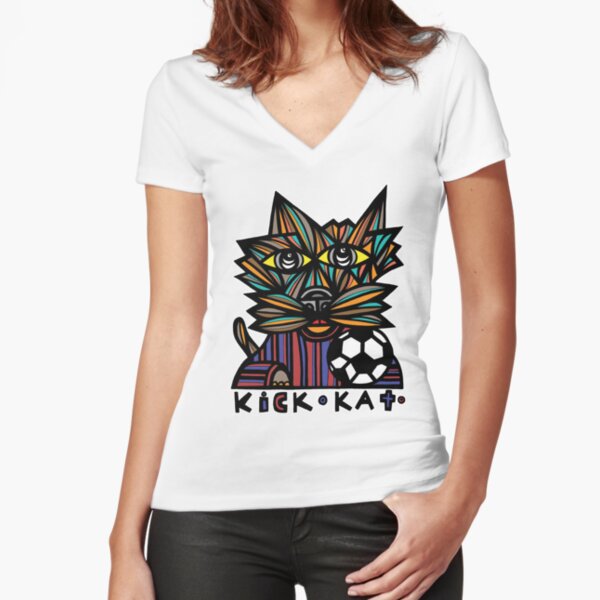 "Kick Kat" Fitted V-Neck T-Shirt