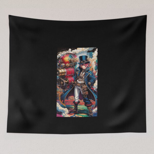Item preview, Steampunk Anime Character with Mechanical Gear - Futuristic Steampunk Art Design designed and sold by love3617.