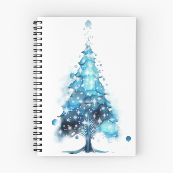 Item preview, Watercolor Christmas tree covered with snow, vivid colors, sky blue. designed and sold by My-fake-places.