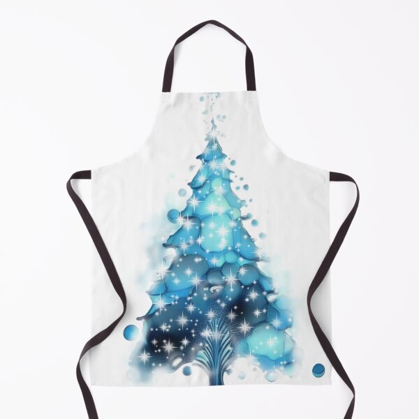 Item preview, Watercolor Christmas tree covered with snow, vivid colors, sky blue. designed and sold by My-fake-places.