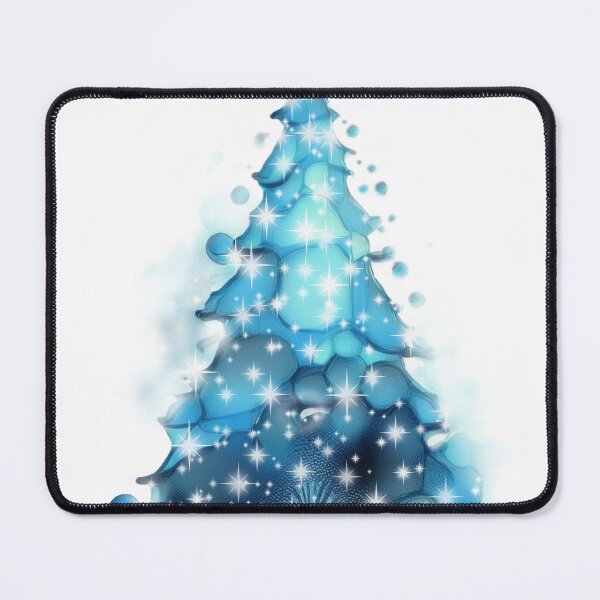 Item preview, Watercolor Christmas tree covered with snow, vivid colors, sky blue. designed and sold by My-fake-places.