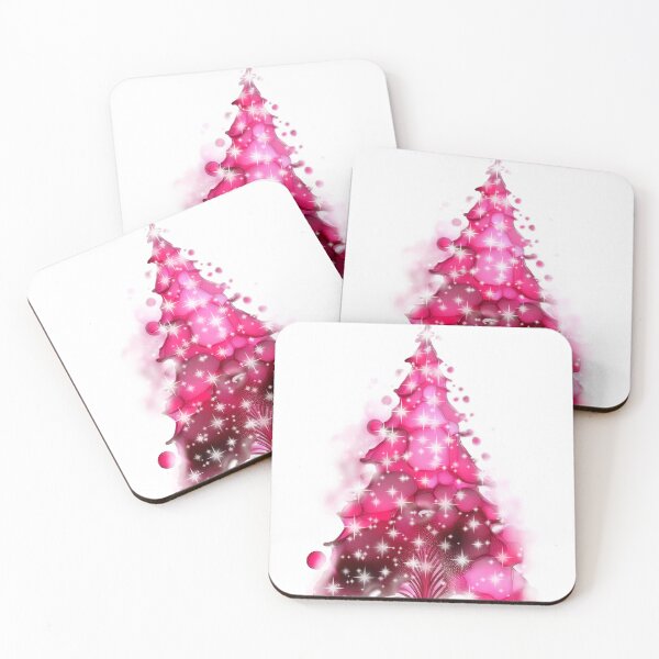 Item preview, Watercolor Christmas tree covered with snow, vivid colors, magenta. designed and sold by My-fake-places.