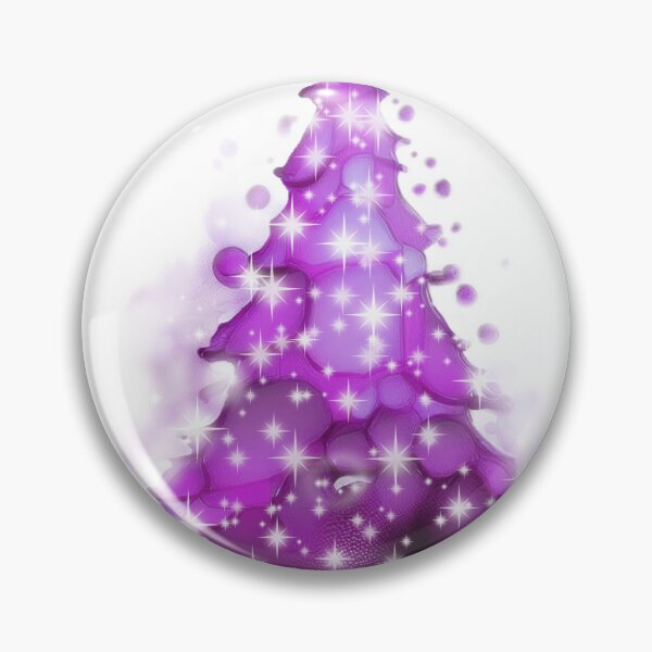 Item preview, Watercolor Christmas tree covered with snow, vivid colors, purple. designed and sold by My-fake-places.