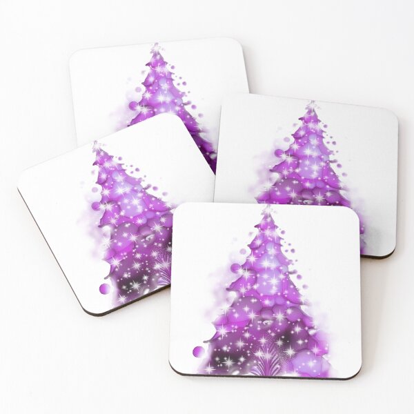 Item preview, Watercolor Christmas tree covered with snow, vivid colors, purple. designed and sold by My-fake-places.