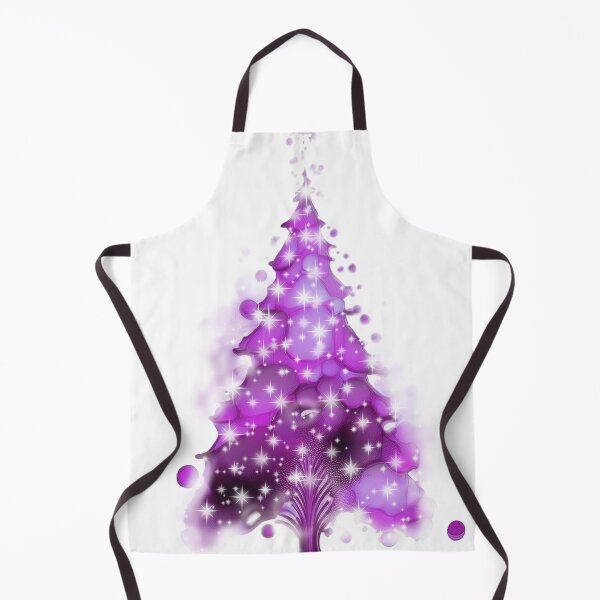 Item preview, Watercolor Christmas tree covered with snow, vivid colors, purple. designed and sold by My-fake-places.