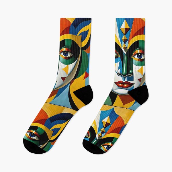 Item preview, Venetian Masquerade, Venice Masks Collection Cubism Art No:6 designed and sold by SofyaliArt.