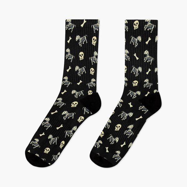 Item preview, Skeleton Pony Pattern-on Black designed and sold by Eldridge Guinea Pigs.