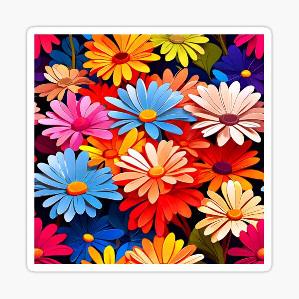 Item preview, Rainbow-colored daisies designed and sold by Tchoice.