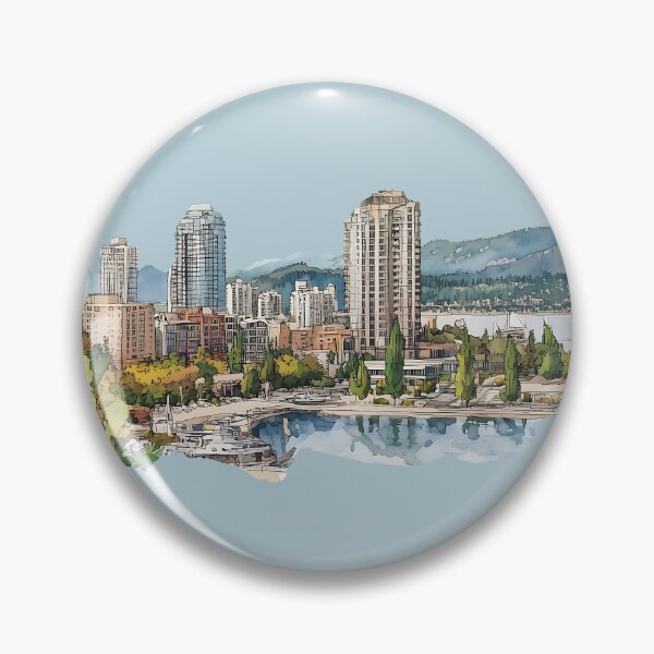 Item preview, Watercolor Illustration of Kelowna Cityscape British Columbia Canada designed and sold by meganohm.